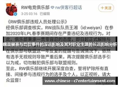 魏震禁赛与罚款事件的深远影响及其对职业生涯的长远影响分析